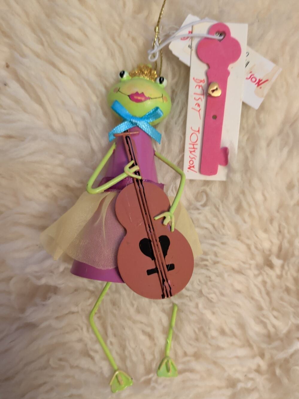 NWT BETSEY JOHNSON Collectible Hanging Ornament Frog Tutu Crown Guitar 3D
